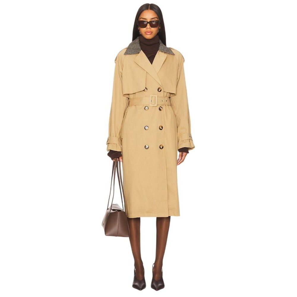 HEARTLOOM Daneela Trench Coat in Chino Small New Womens Jacket